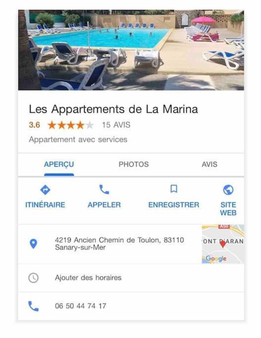 Les Appartements De La Marina 사나리쉬르메르 외부 사진